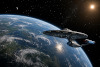 Raumschiff im Orbit